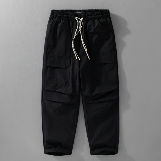 Herren Oversize-Cargohose aus leichtem Funktionsstoff mit Kordelzugbund und Mehrfachtaschen Nord Taschen