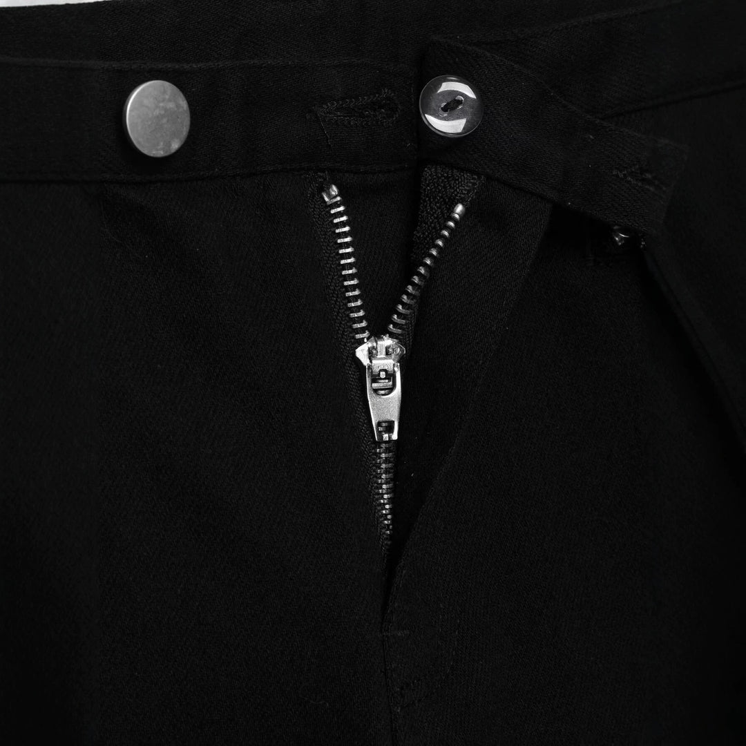 Damen Kurzgeschnittene Slim-Fit knöchellange Stoffhose mit Reißverschlusstaschen Nord Taschen