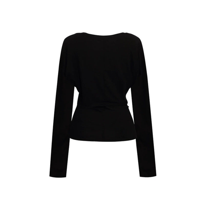 Damen Lagen-Langarmshirt mit integriertem Neckholder und Vintage-Grafik Nord Taschen