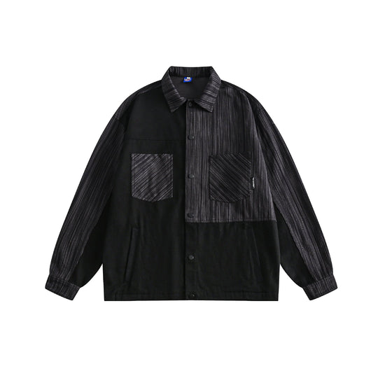 Unisex Overshirt-Jacke im kastigen Cut mit Materialmix und Frontklappentaschen Nord Taschen