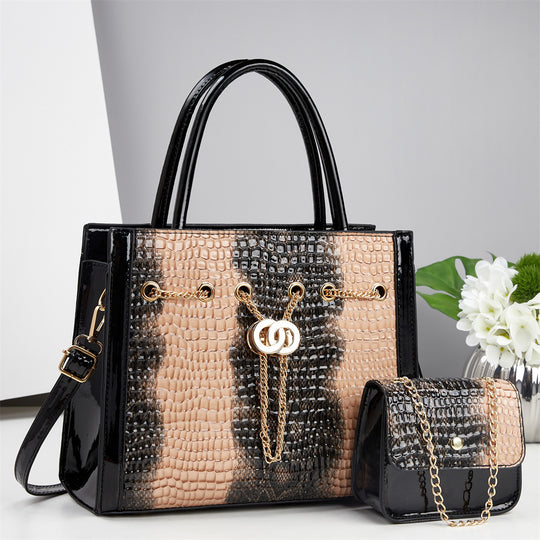 Damen Handtaschen-Set mit elegantem Krokodilleder-Look und abnehmbarer Mini-Clutch Nord Taschen