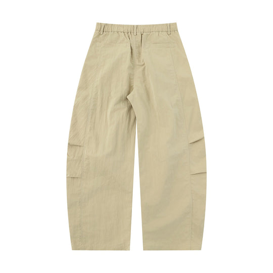 Damen Weite Culottehose mit hoher Taille und strukturierter Baumwollmischung Nord Taschen