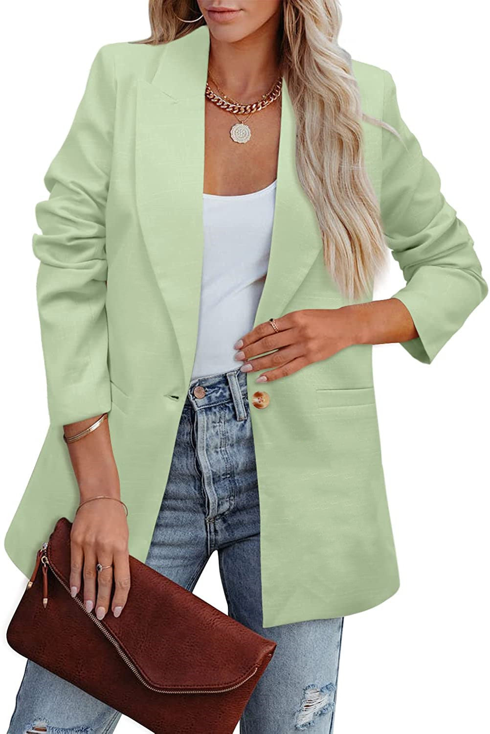 Nord Taschen | Doppelreihiger Blazer mit Gerafften Ärmeln und Taschen