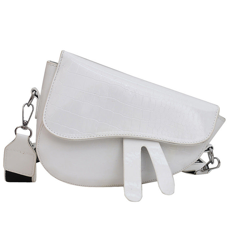Damen schicke Umhängetasche mit glänzendem Krokodil-Look Nord Taschen