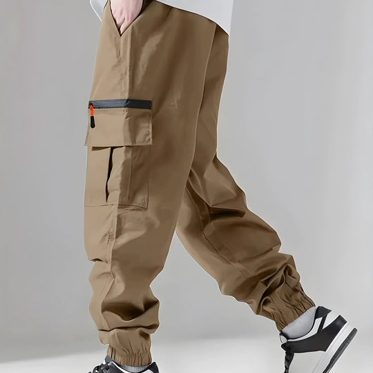 Herren Technische Cargo-Jogginghose mit Reißverschlusstaschen, Tunnelzug und elastischen Knöchelbündchen Nord Taschen