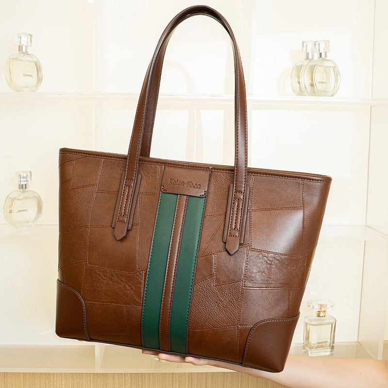 Damen Tote-Tasche mit modernem Patchwork-Design und mehreren Innenfächern Nord Taschen