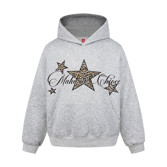 Damen Oversize Kapuzenpullover mit Kängurutasche und Leo‑Stern‑Print Nord Taschen