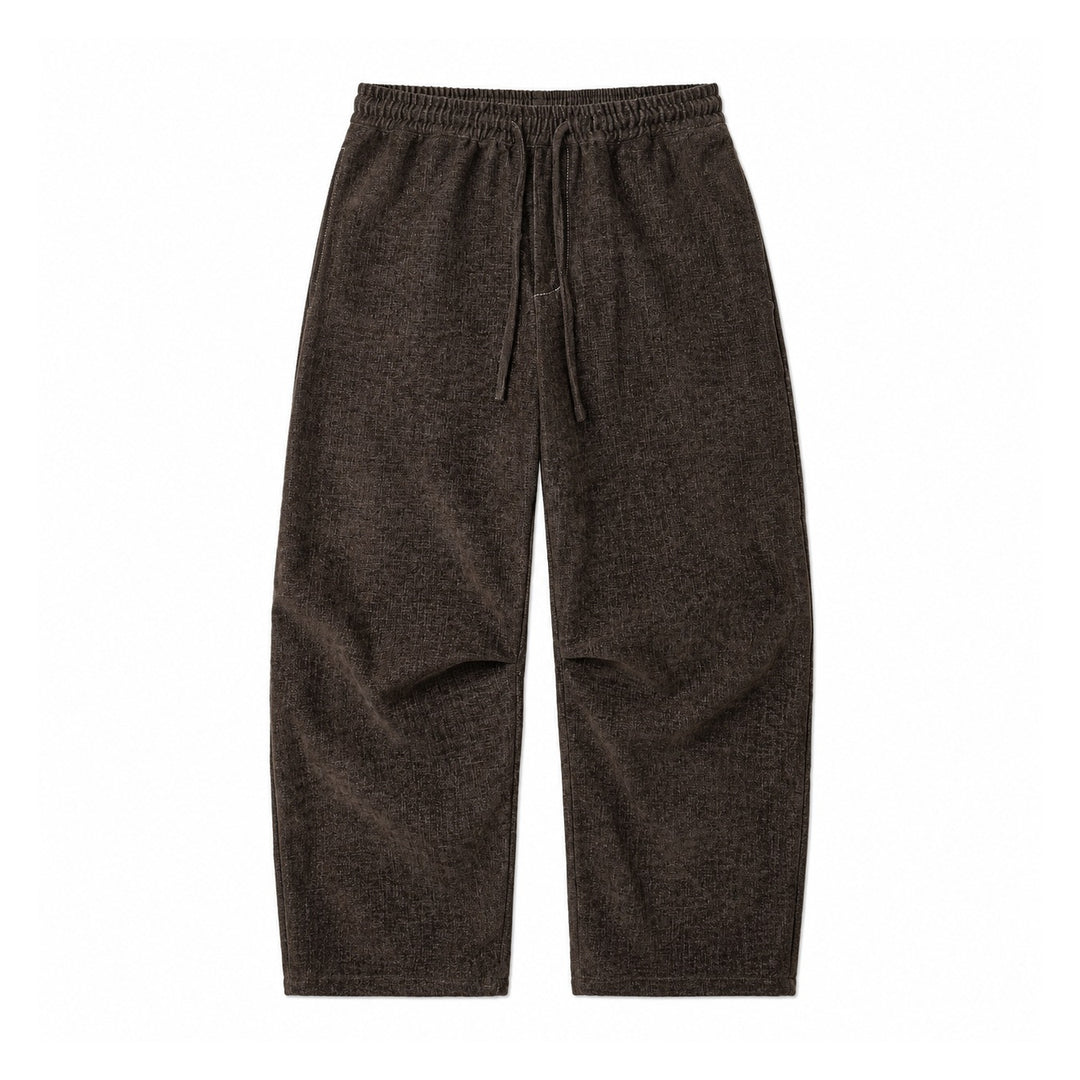 Damen Locker geschnittene Cropped-Hose mit hohem elastischem Bund und Kordelzug aus strukturierter Leinenmischung Nord Taschen