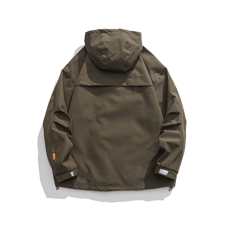 Unisex Oversize-Utility-Jacke mit Kapuze, multifunktionalen Pattentaschen und Kordelzug Nord Taschen