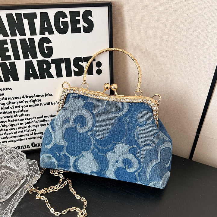 Damen elegante Handtasche mit glamourösem Kettenverschluss Nord Taschen