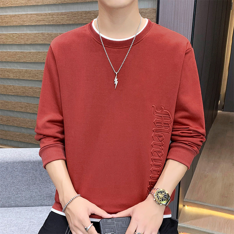 Herren Casual‑Sweatshirt mit seitlicher 3D‑Prägung, Rundhalsausschnitt und Rippbündchen Nord Taschen