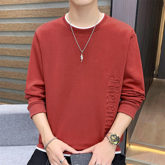 Herren Casual‑Sweatshirt mit seitlicher 3D‑Prägung, Rundhalsausschnitt und Rippbündchen Nord Taschen