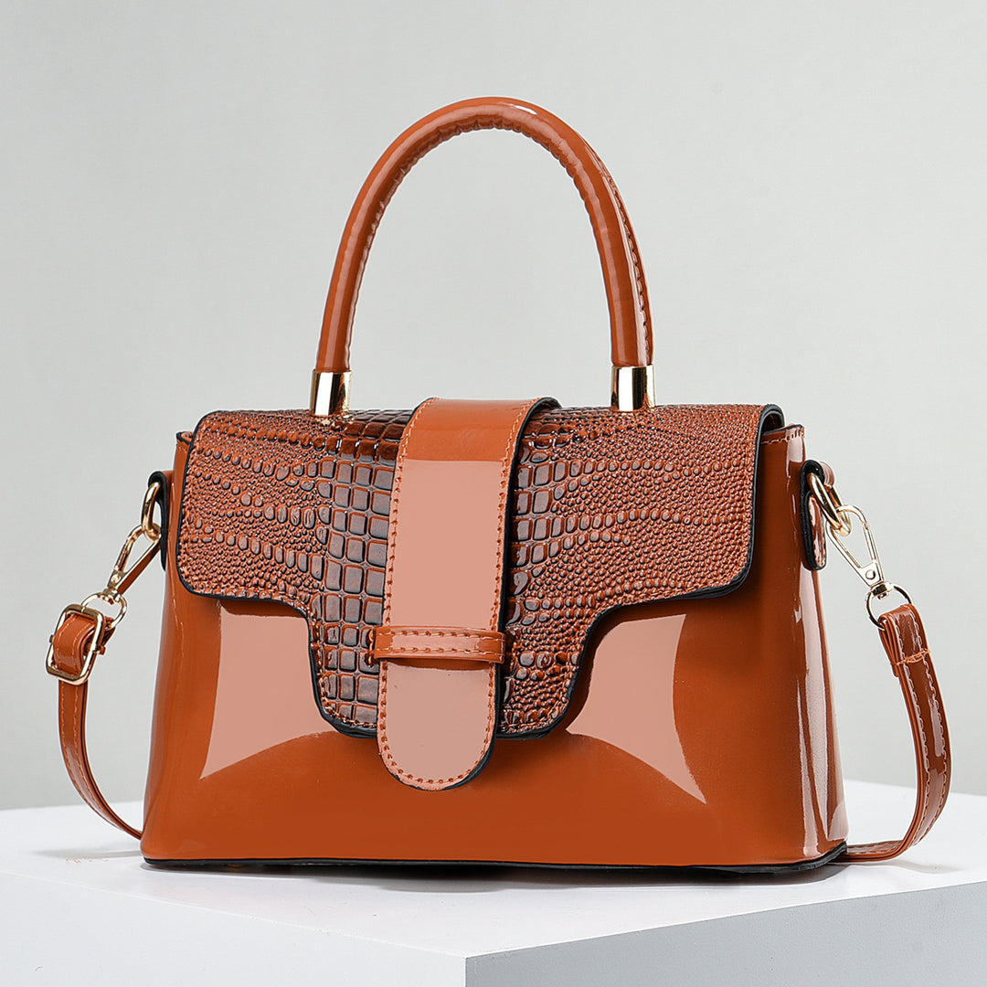 Damen Handtasche im raffinierten Krokodil-Look mit abnehmbarem Schultergurt Nord Taschen
