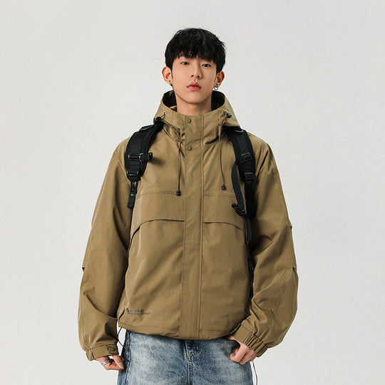 Herren Technische Kapuzen-Softshelljacke mit hohem Kragen und verstellbarem Saum Nord Taschen