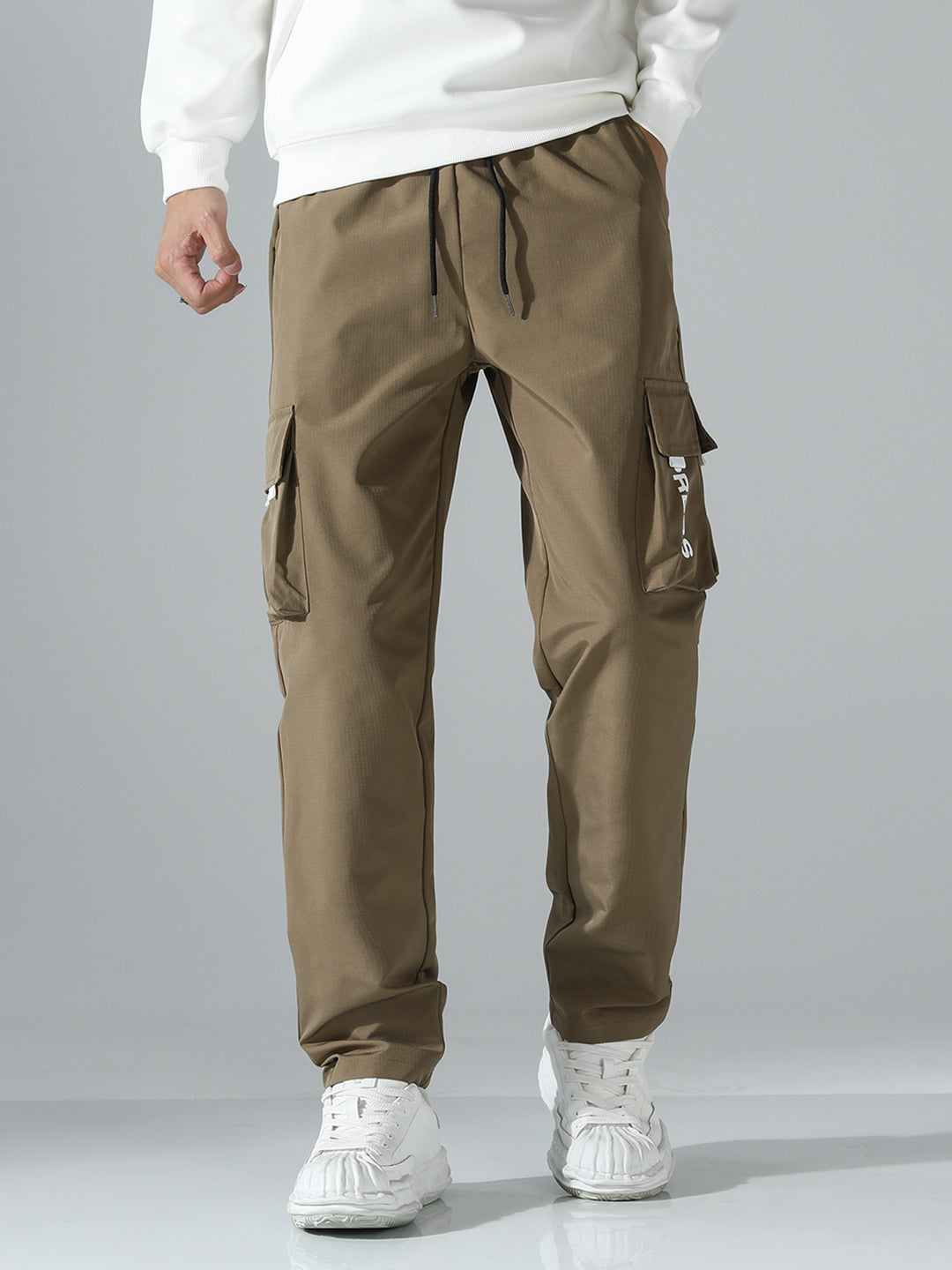 Herren Tapered Cargo-Jogginghose mit elastischem Tunnelzug, multifunktionalen Klapptaschen & ergonomischen Nähten Nord Taschen