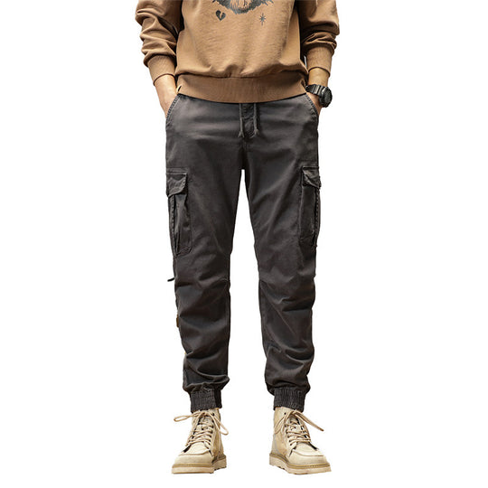 Herren Tapered Cargo-Jogger aus robustem Twill mit Tunnelzugbund, aufgesetzten Klappentaschen und gerippten Knöcheln Nord Taschen