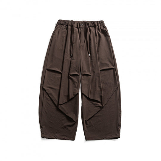 Unisex Weite Haremshose mit Drapierungen, elastischem Bund und Kordelzug Nord Taschen