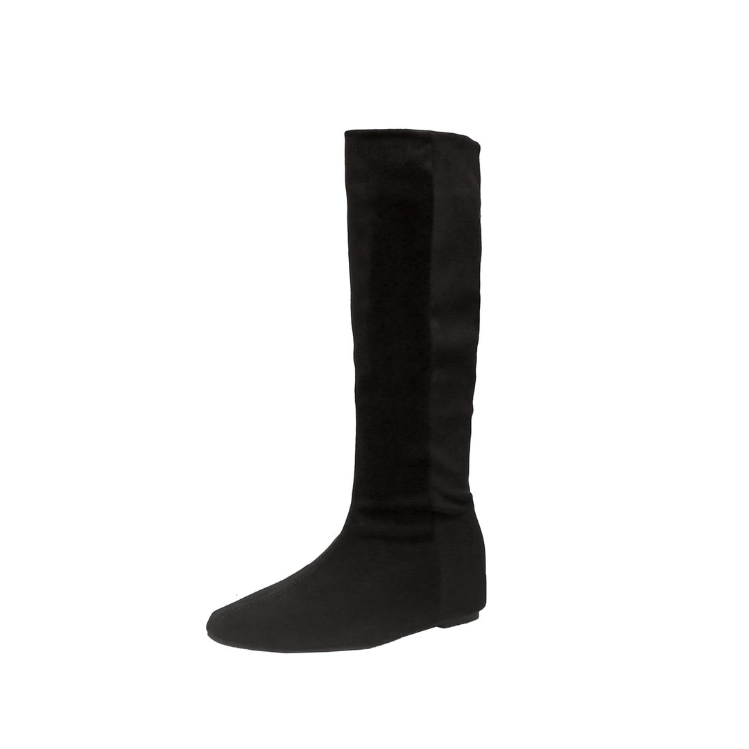 Damen Kniehohe Stiefel mit flacher Sohle und schlanker Schaftform Nord Taschen