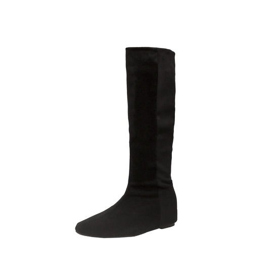 Damen Kniehohe Stiefel mit flacher Sohle und schlanker Schaftform Nord Taschen