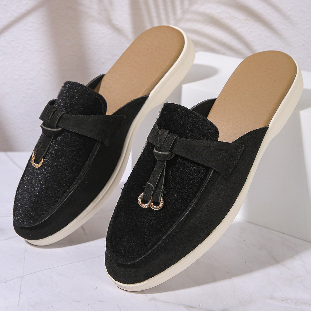 Damen Mokassin-Pantoletten mit elegantem Design und hochwertiger Oberflächenstruktur
