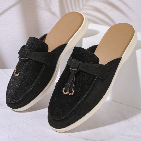 Damen Mokassin-Pantoletten mit elegantem Design und hochwertiger Oberflächenstruktur