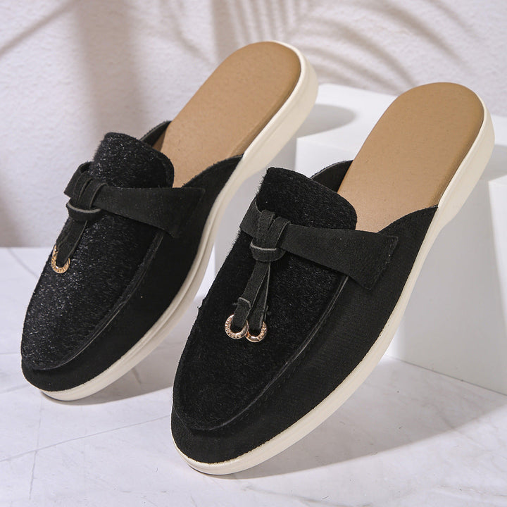 Damen Mokassin-Pantoletten mit elegantem Design und hochwertiger Oberflächenstruktur