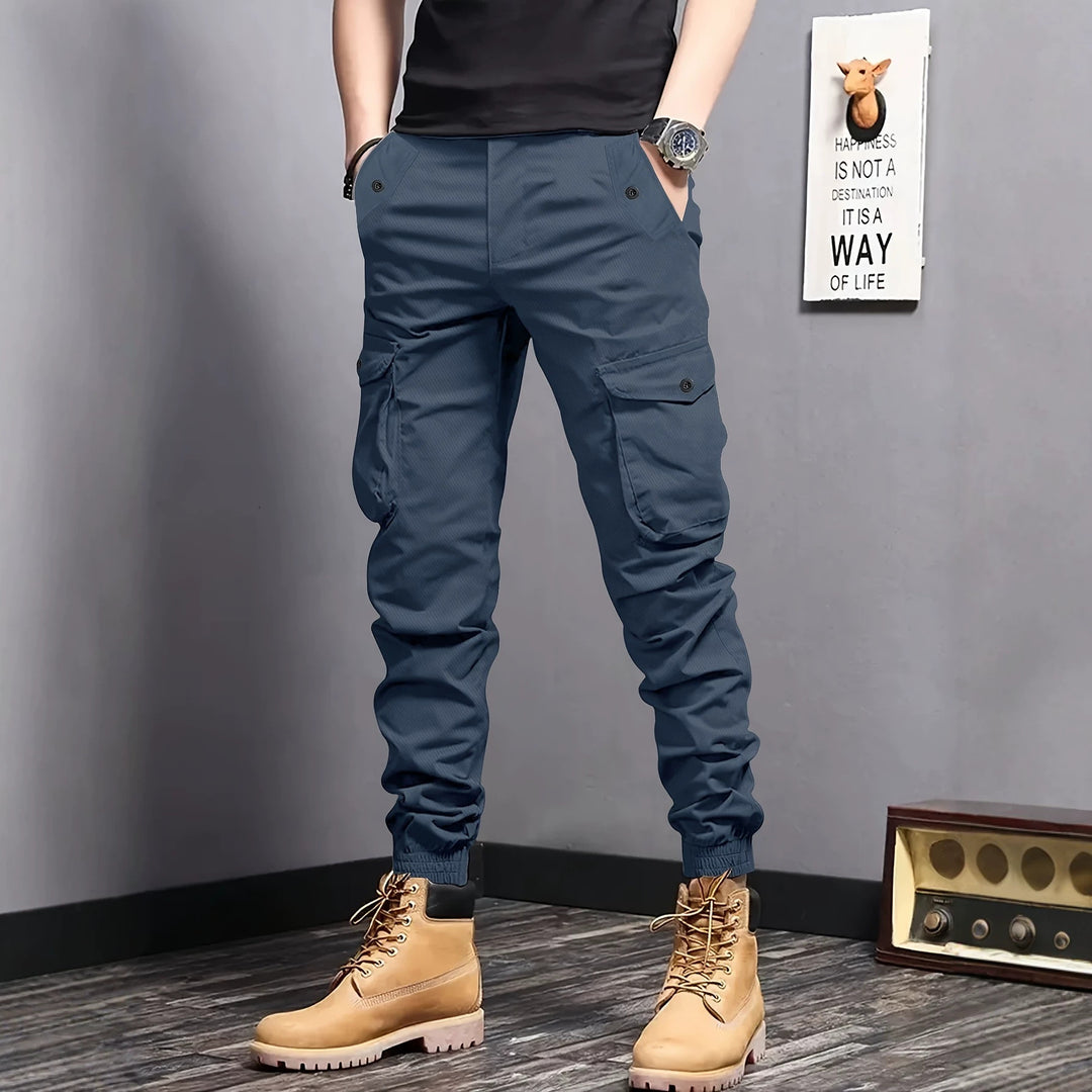Herren Cargo-Joggerhose mit elastischem Bund, Tunnelzug und Multifunktionstaschen Nord Taschen