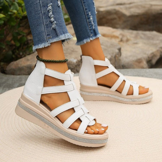 Damen Plateau-Sandalen mit verstellbarem Riemendesign und komfortablem Fußbett Nord Taschen