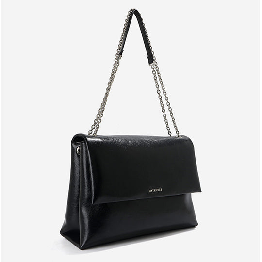 Damen Clutch mit hochwertiger Hochglanz-Oberfläche und eleganter Kette Nord Taschen