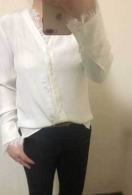 Damen Elegante Bluse mit Spitzenverzierung Nord Taschen