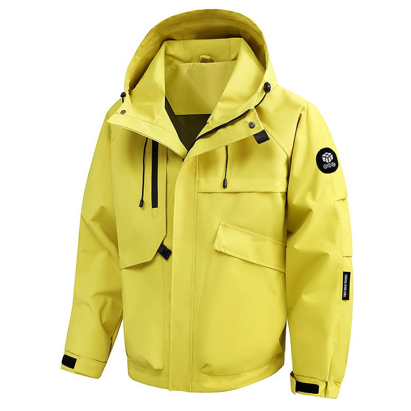 Herren Wasserabweisende Utility-Outdoorjacke mit Kapuze, Mehrfachtaschen & verstellbaren Manschetten Nord Taschen