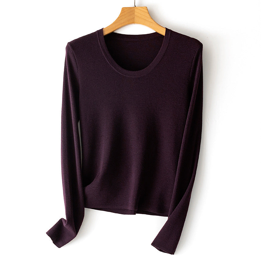Damen Feinstrick-Langarmshirt mit Rundhalsausschnitt und leichter A-Linie Nord Taschen