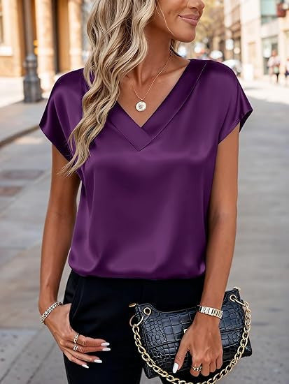 Damen Satinbluse Nord Taschen