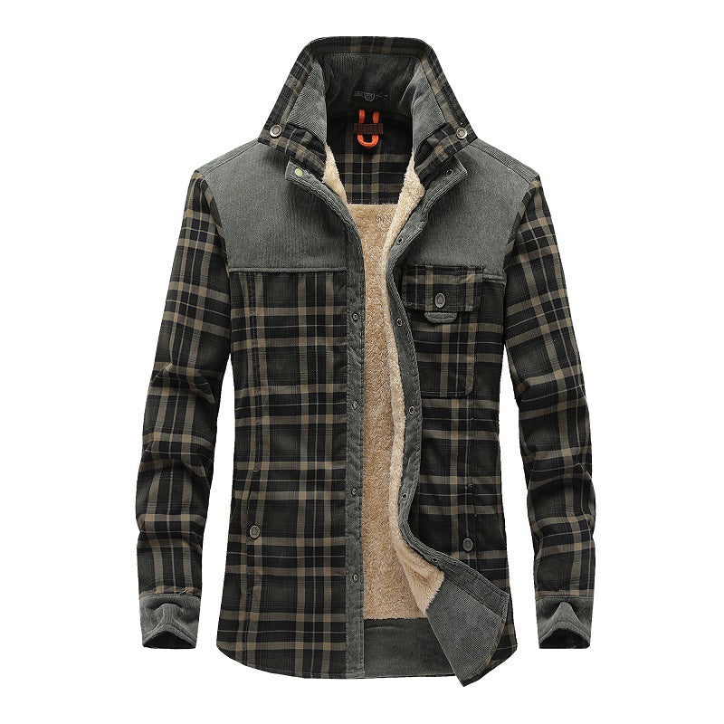Herren Gemütliche Flanelljacke mit Fleecefutter Nord Taschen