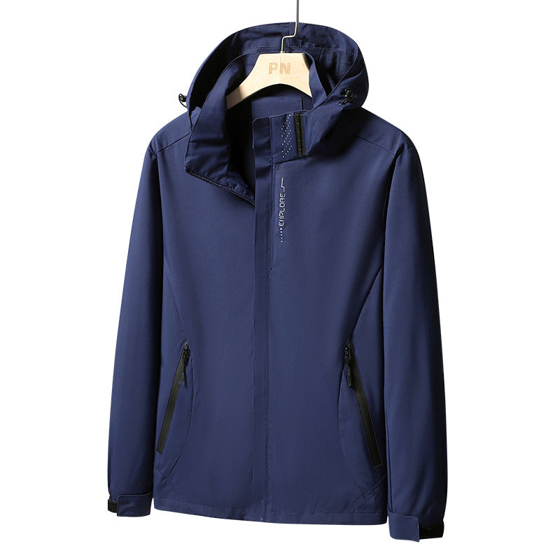 Herren Wasserdichte Softshell-Jacke mit Kapuze, Reißverschluss-Taschen und verstellbaren Bündchen Nord Taschen