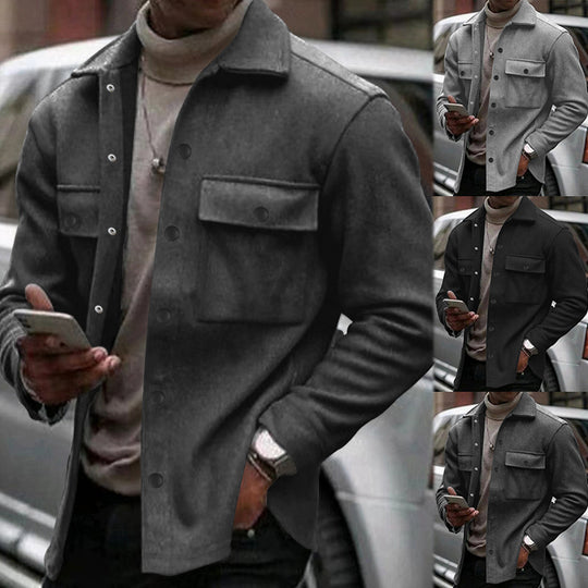 Herren Overshirt-Jacke im Shacket-Stil mit aufgesetzten Brusttaschen Nord Taschen