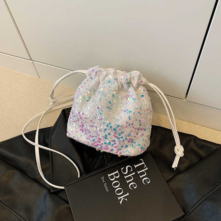 Damen glamouröse Umhängetasche mit funkelnden Pailletten Nord Taschen