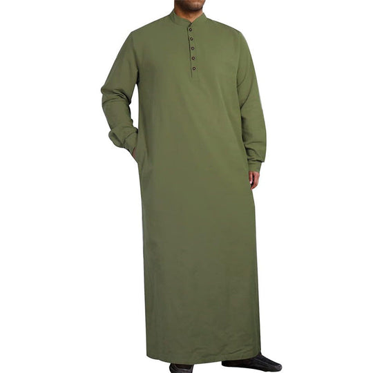 Herren moderner Kaftan mit Knopfleisten-Design und weichem Baumwollmaterial Nord Taschen