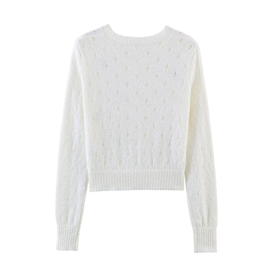 Damen Feiner Strick-Cardigan mit Blumenstickerei und tailliertem Saum Nord Taschen