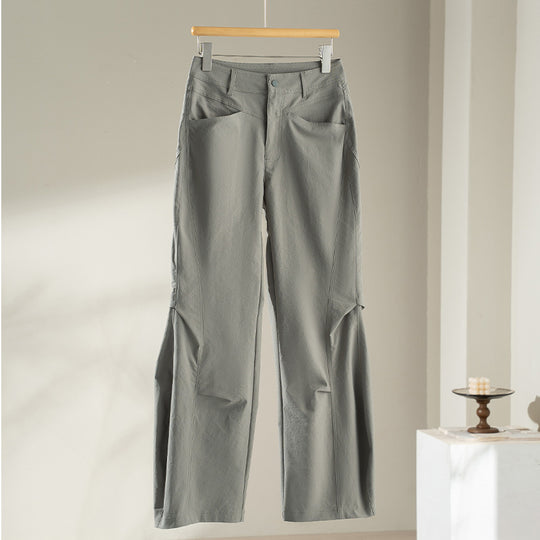 Damen Weite High‑Waist-Hose mit eingesetztem Beinschlitz und markanten Eingrifftaschen Nord Taschen