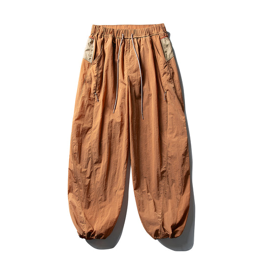 Herren Balloon-Silhouette Ripstop-Freizeit-Hose mit elastischem Tunnelzugbund, Zip-Taschen und D-Ring Nord Taschen
