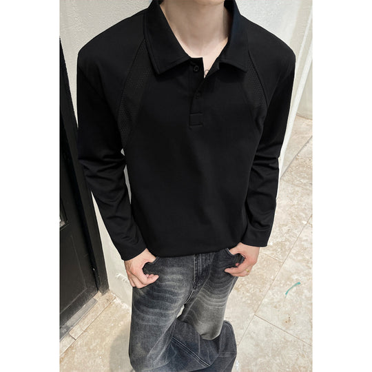Herren Freizeit-Polokragen-Shirt mit Mesh-Einsätzen und Raglanärmeln Nord Taschen