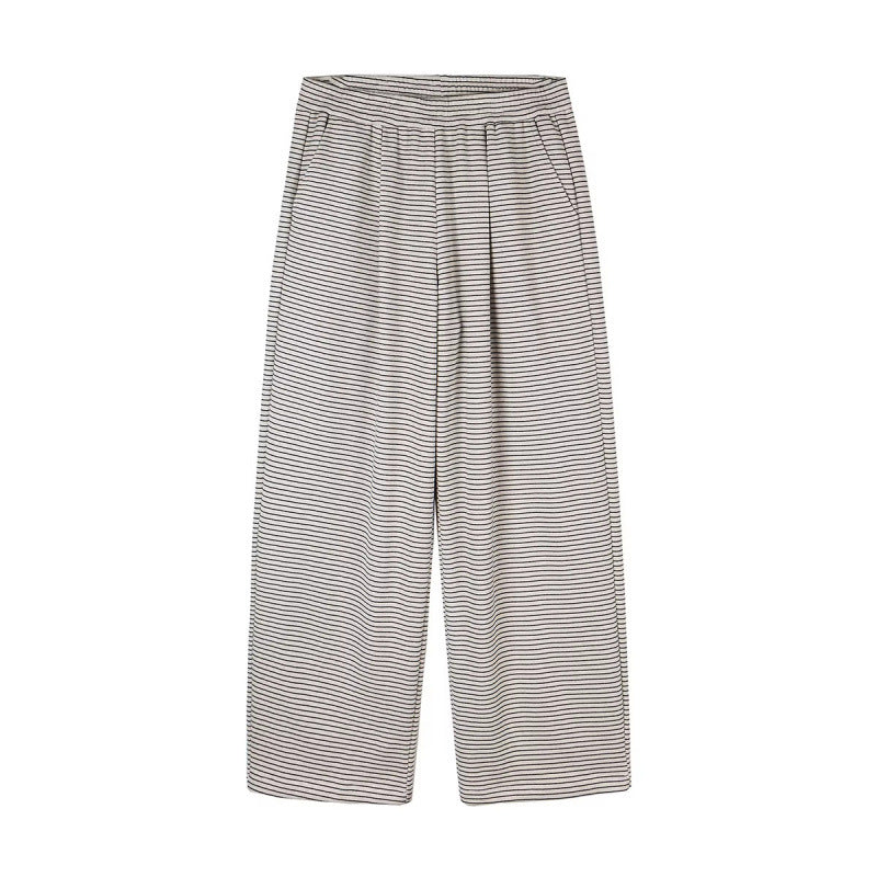 Damen Culotte-Hose mit weitem Bein, hohem Bund und feinem Streifenmuster Nord Taschen