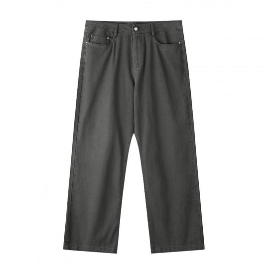 Herren Weite gerade geschnittene Denim-Jeans mit hoher Leibhöhe und Five-Pocket-Design Nord Taschen