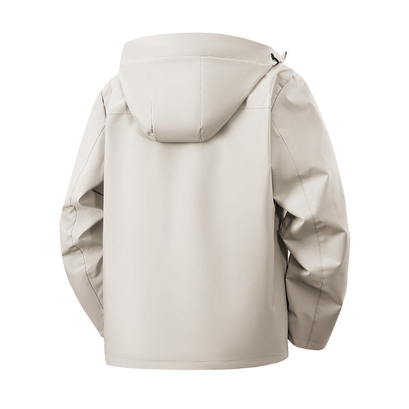 Herren Minimalistische Softshell-Kapuzenjacke mit mattierter Oberfläche, kontrastierenden Besätzen und verdecktem Zwei-Wege-Reißverschluss Nord Taschen