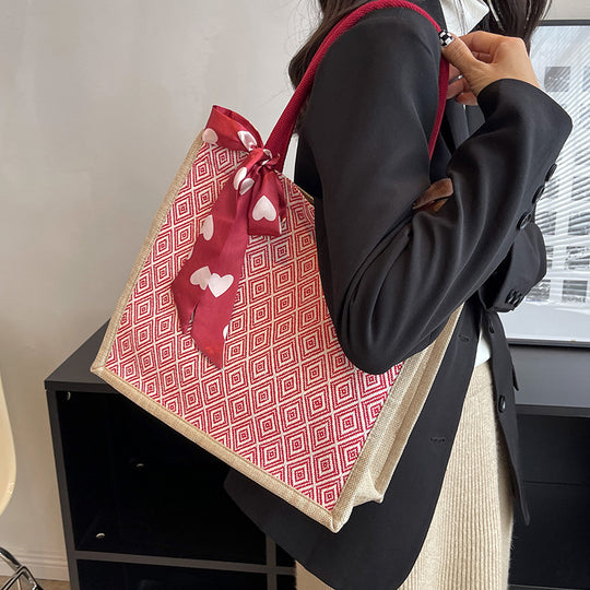 Damen Freizeit-Shopper-Tasche mit dekorativer Schleife Nord Taschen