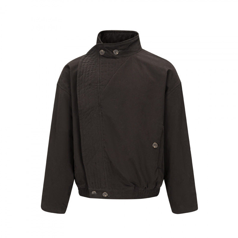 Herren Asymmetrische Kurzjacke mit Stehkragen, gesteppter Frontblende und elastischem Saum Nord Taschen