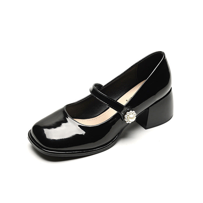 Damen Elegante Ballerinas mit modischem Riemen und funkelnder Schnallenverzierung