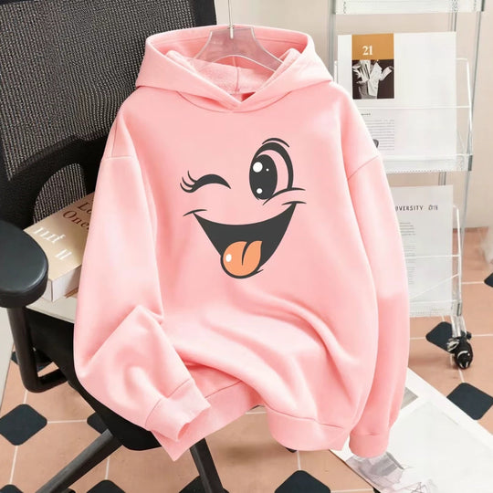 Damen Lustiger Kapuzenpullover mit einzigartigem Emoji-Design Nord Taschen