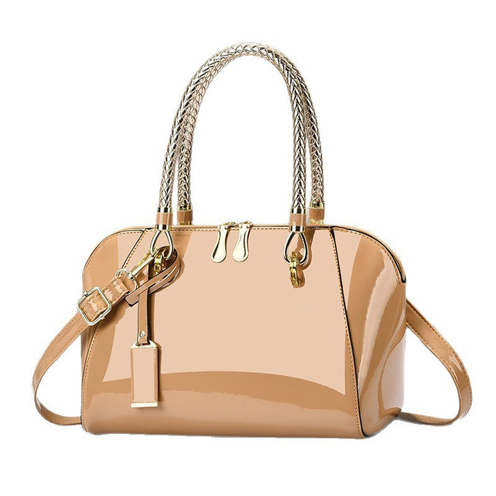 Damen elegante Handtasche mit strukturierter Oberfläche und goldfarbenem Tragegriff Nord Taschen